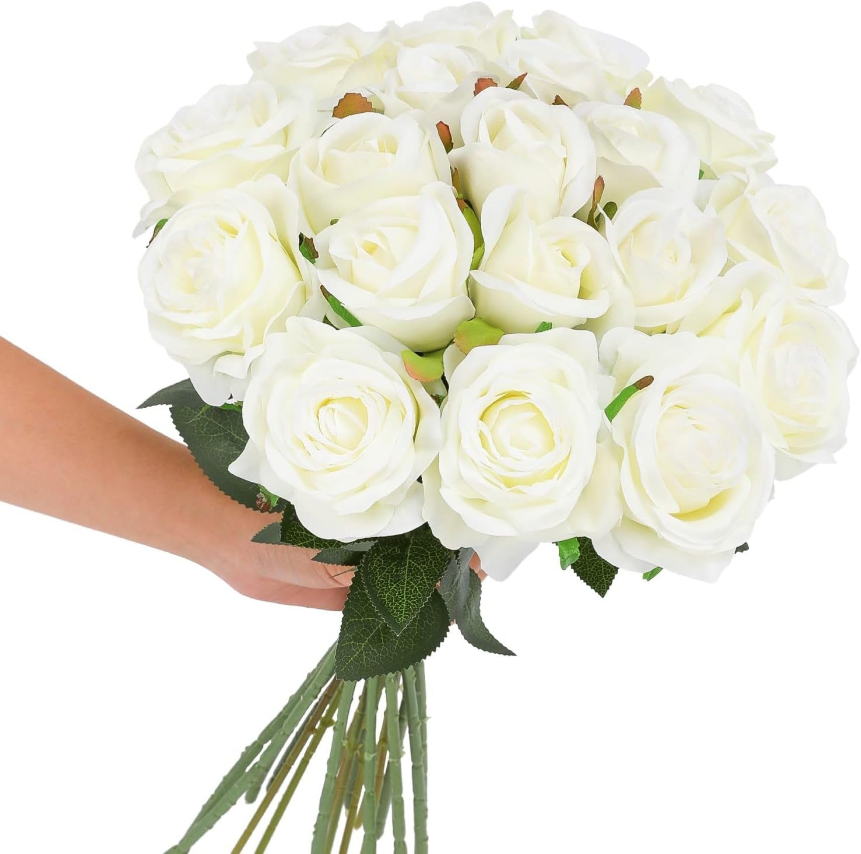 Rosas artificiales blancas para centros de mesa y decoración de fiestas elegantes