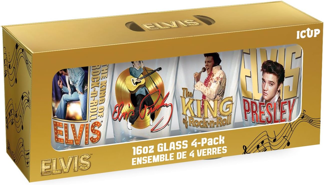ICUP Elvis Portraits 4 Pc Pint Glass Set