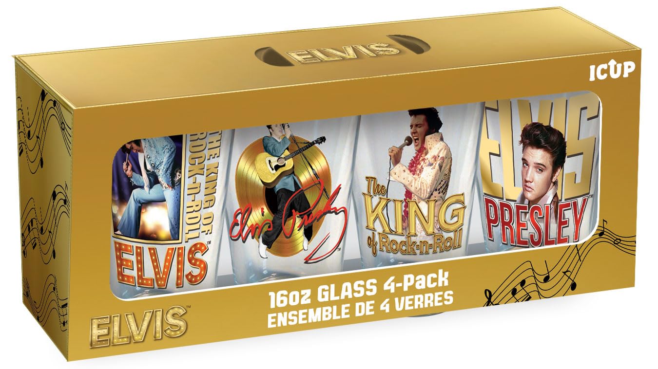 ICUP Elvis Portraits Lot de 4 verres à bière