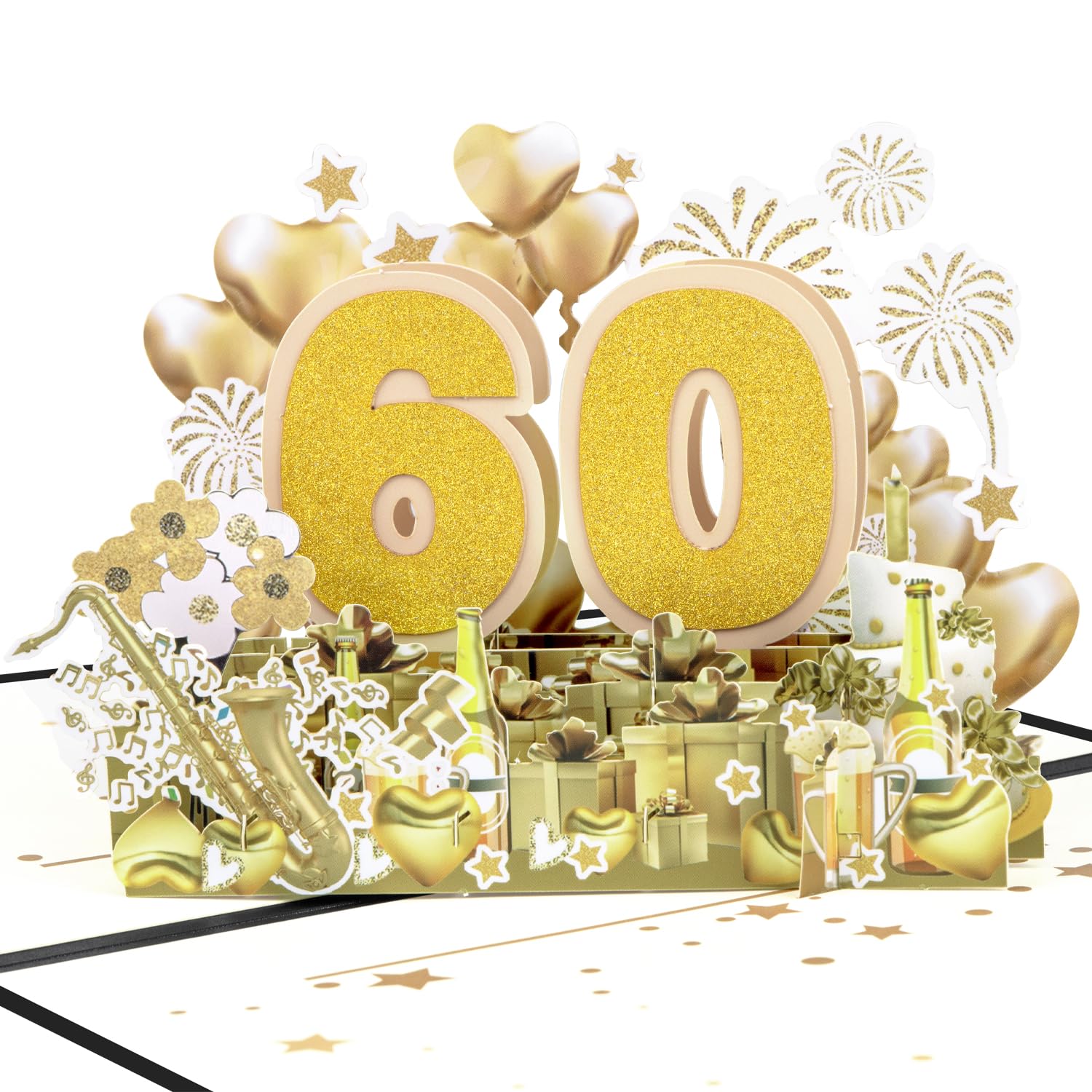 60Th Anniversary Card, Birthday Card, 60Th Wedding Anniversary Card, 3D - View #12