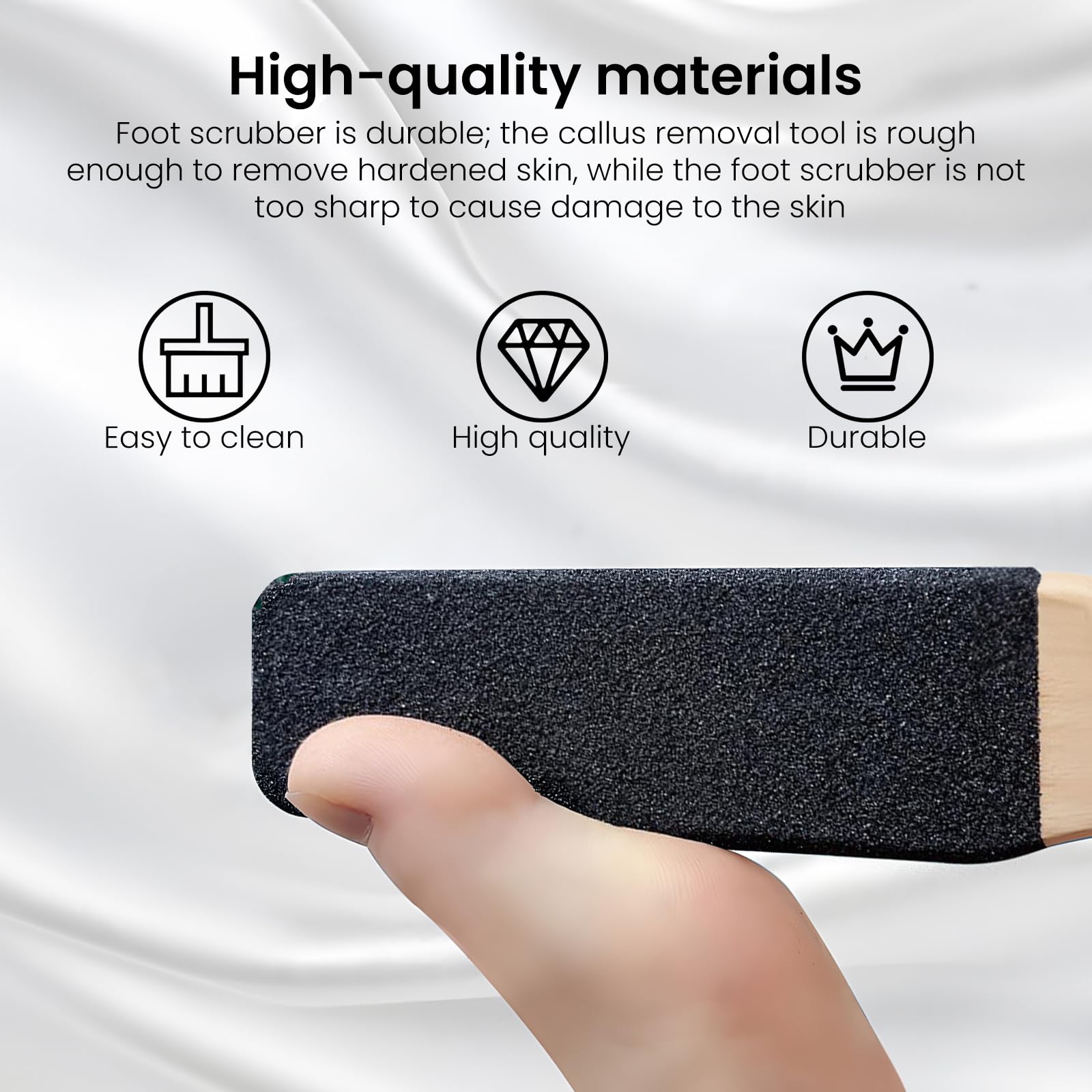 maxtachi Foot File Pumice Stone, Premium Foot Scrubber with Wooden Handle, Professional Callus Remover for Foot, Foot File for Hard Skin, Foot Cracked Heels & Dead Skin in Shower - Image 2