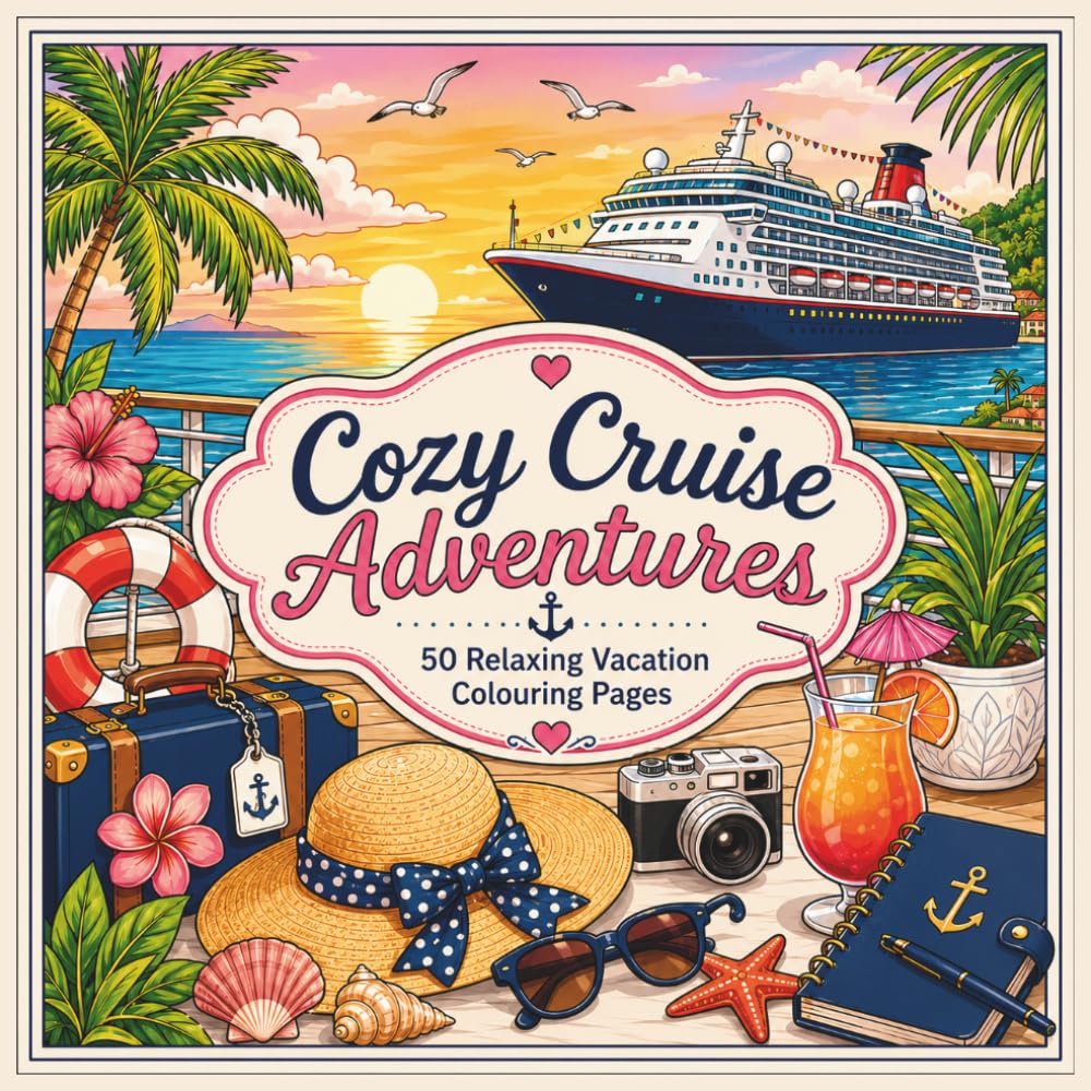 Cozy Cruise Adventures: 50 Relaxing Vacation Colouring Pages
