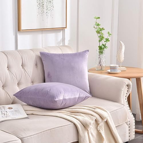 Miniatura 10 de Rythome Juego de 2 cómodas fundas de almohada para ropa de cama, fundas decorativas para sofá y sillón, terciopelo sólido suave con cremallera