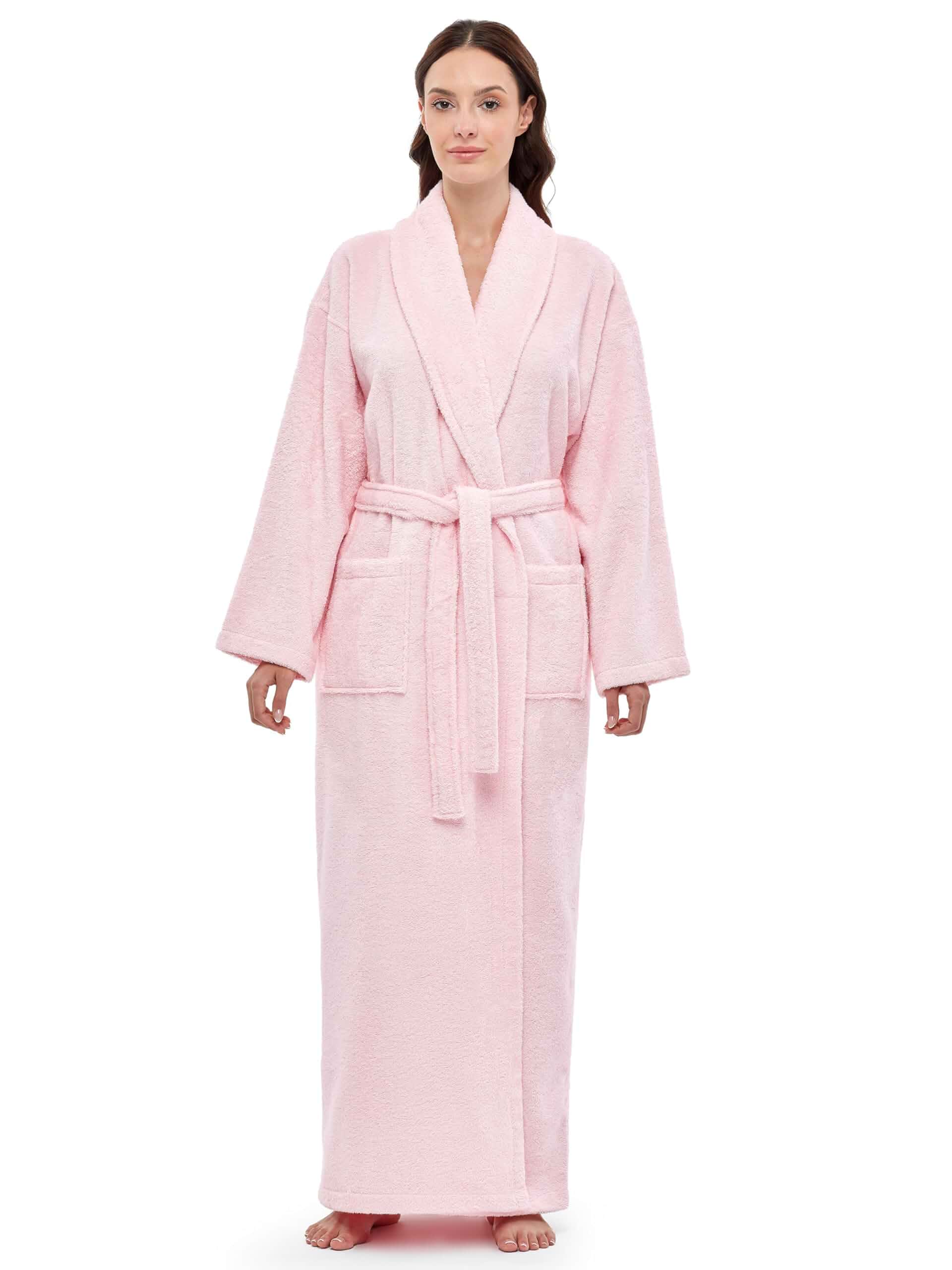 Arus Womens Shawl Collar Robe, Turkish Terry Cotton Bathrobe