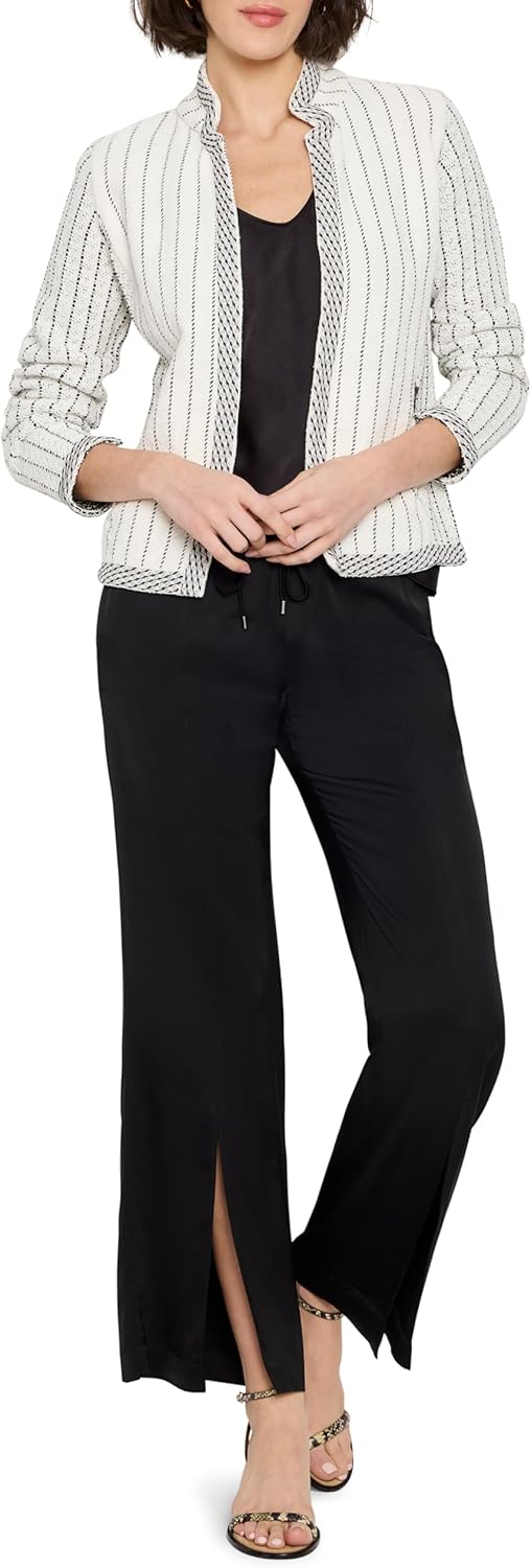 NIC+ZOE Women's Pinstripe Notch Collar Knit Jacket