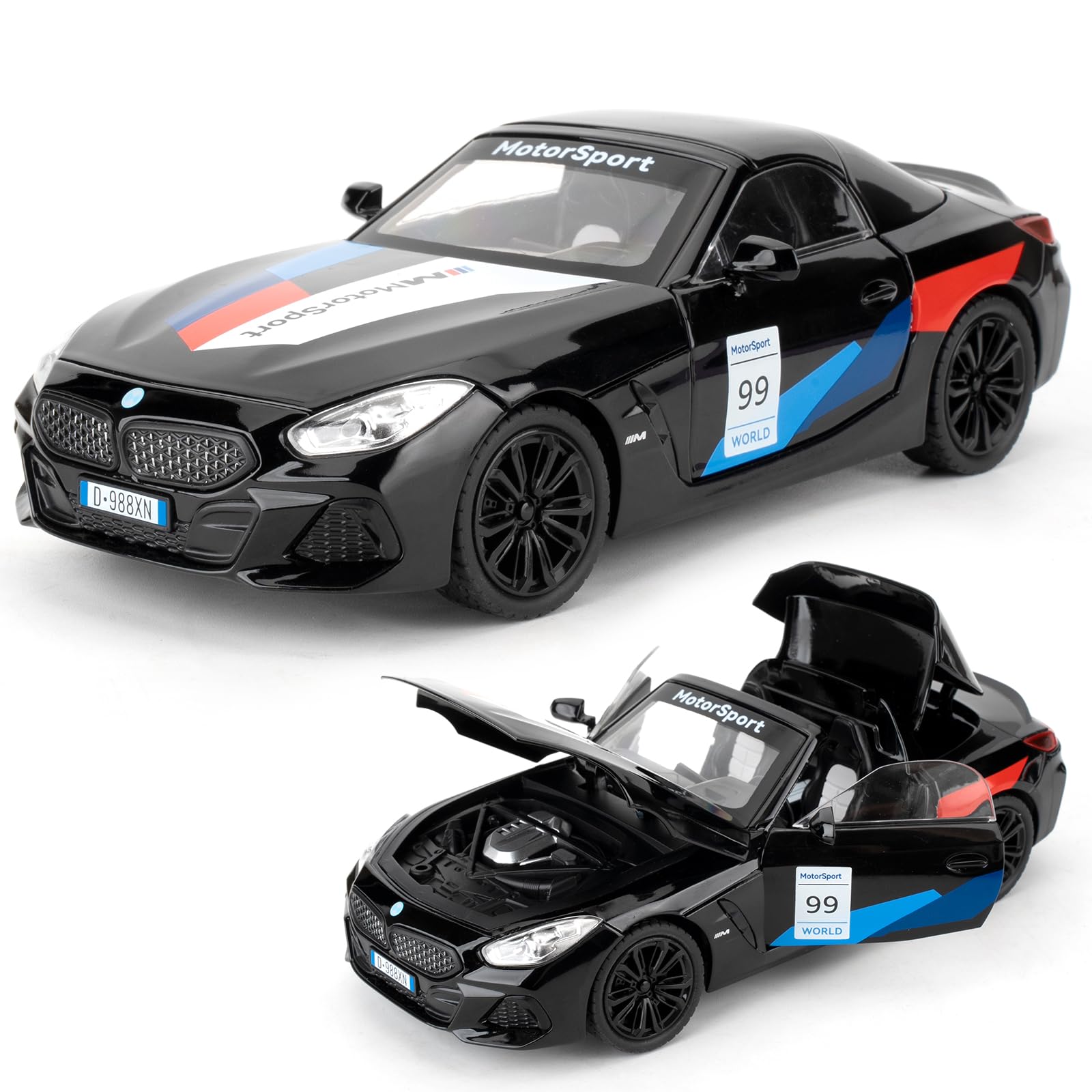 imtfzct Diecast Alloy Toy Cars, 1/24 Scale Z4 Model Car, Pullback Vehicle