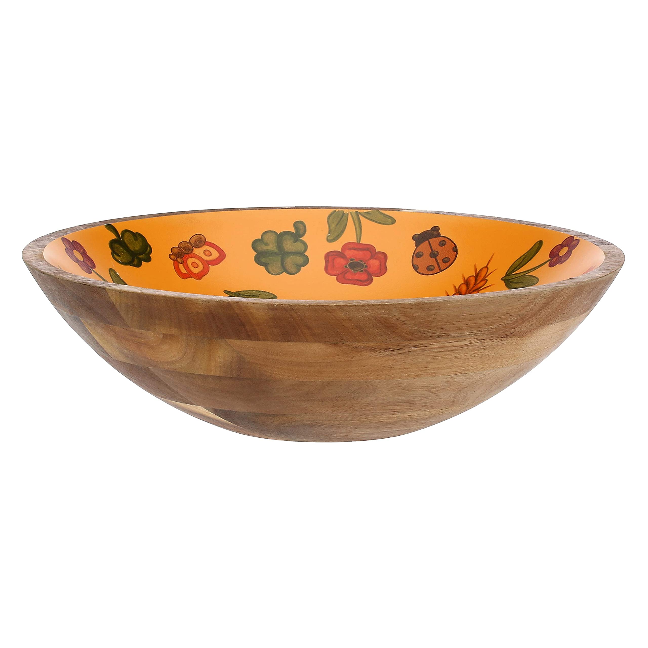 THUN, Ciotola in Legno d'Acacia di Dimensione Maxi, Linea Estate Fantastica, Ø 28 cm; 8 cm h