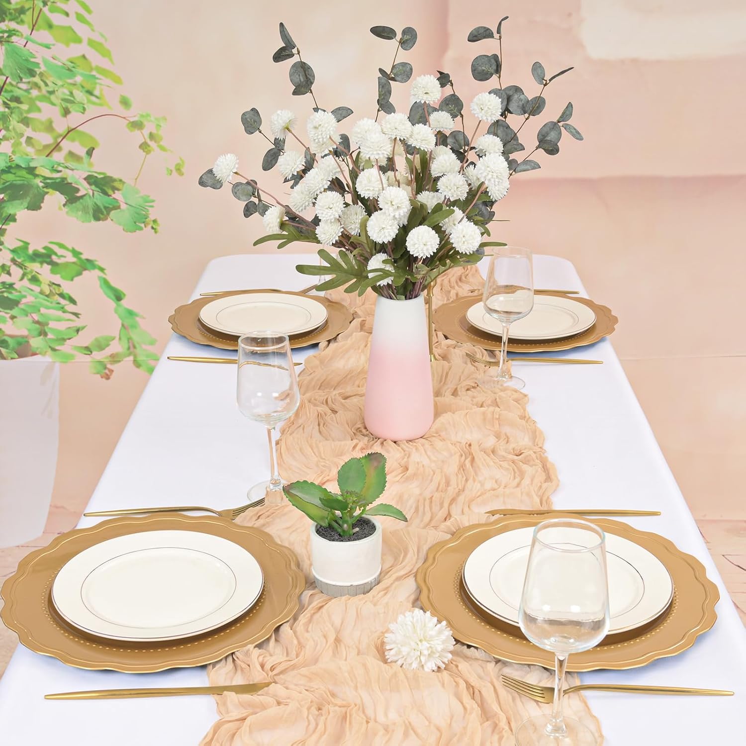 10 Stems White Artificial Chrysanthemums Flowers with 2 Stems Eucalyptus Leaves, Faux Silk Pompon Mum Bulk Fake Small Mini Mums Flowers for Wedding, Festive Centerpieces and Cheerful Home Decor