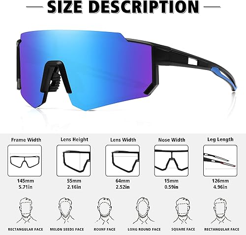 Miniatura 251 de STORYCOAST Lentes de sol deportivos polarizados para hombres y mujeres, para conducir, pesca, ciclismo, bicicleta de montaña, protección UV400
