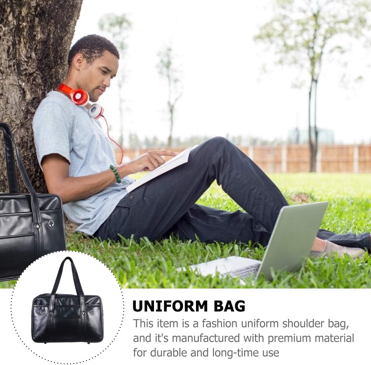 Japanese School Bag, Kawaii Japanese Bag, Large Faux Leather Tote Bag Japanese Handbag Bag for Adults Men Cospaly - Image 2