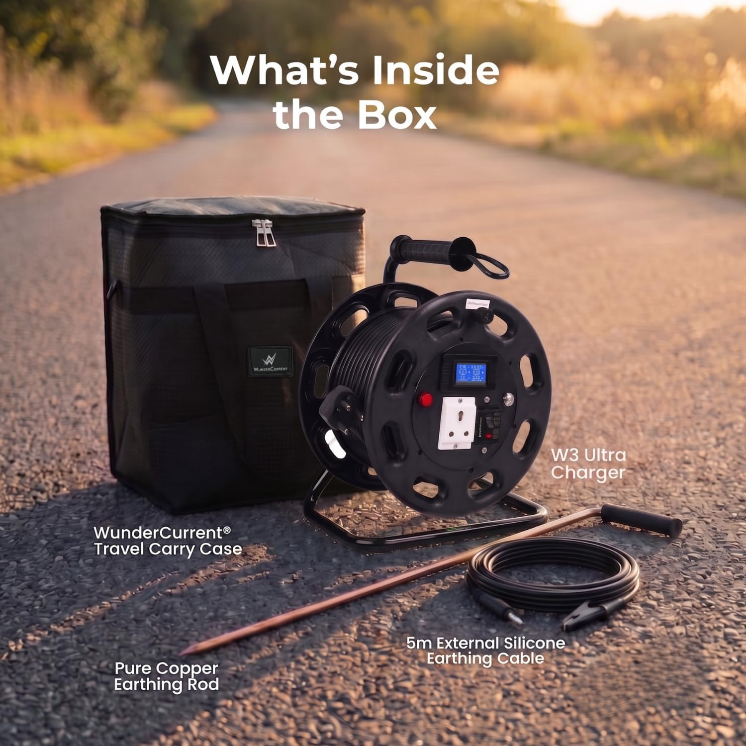 WunderCurrent® W3 Ultra EV Charger with 20 Metres of 4 Sq Mm 3-Core Cable 6-in-1 Digital Energy Metre External Earthing Mechanism — Amazon image 6