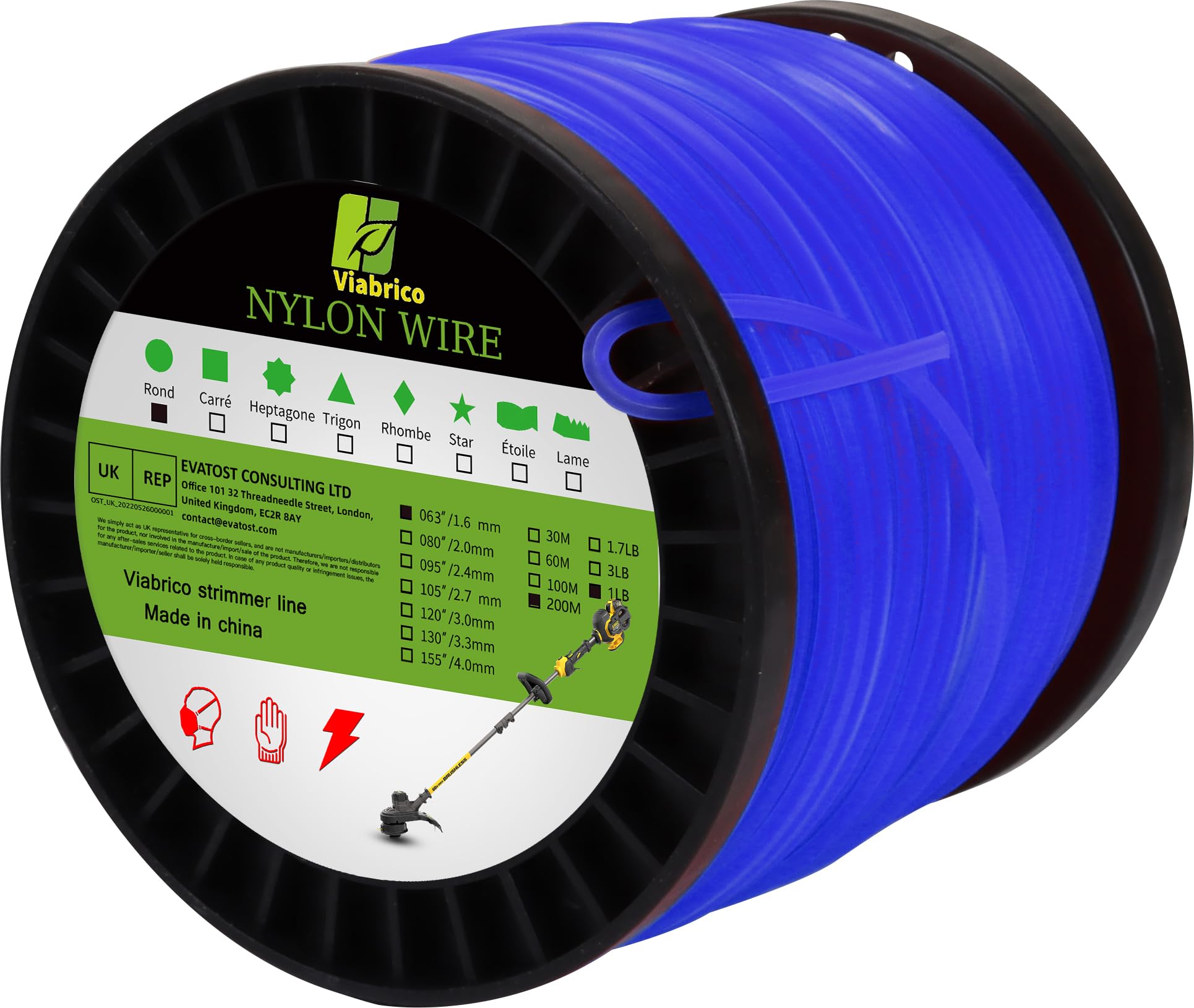 2,4 Mm Trimmerschnur Aus Nylon – 1,4 Kg Rolle, Für Rasentrimmer & Unkrautfresser