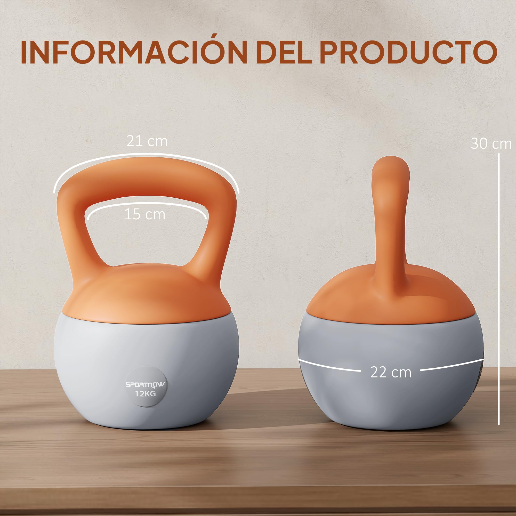 SPORTNOW Kettlebell - Kettlebell da 4 kg a 12 kg, imbottitura in sabbia metallica e manico antiscivolo, per allenamento bodybuilding, casa, palestra