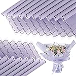 FUHITIM 20 Sheets Flower Wrapping Paper - Waterproof Floral Bouquet Wrapping Paper, Florist Supplies Packaging Paper for Wedding Birthday Gift DIY Crafts (Lavender Purple)