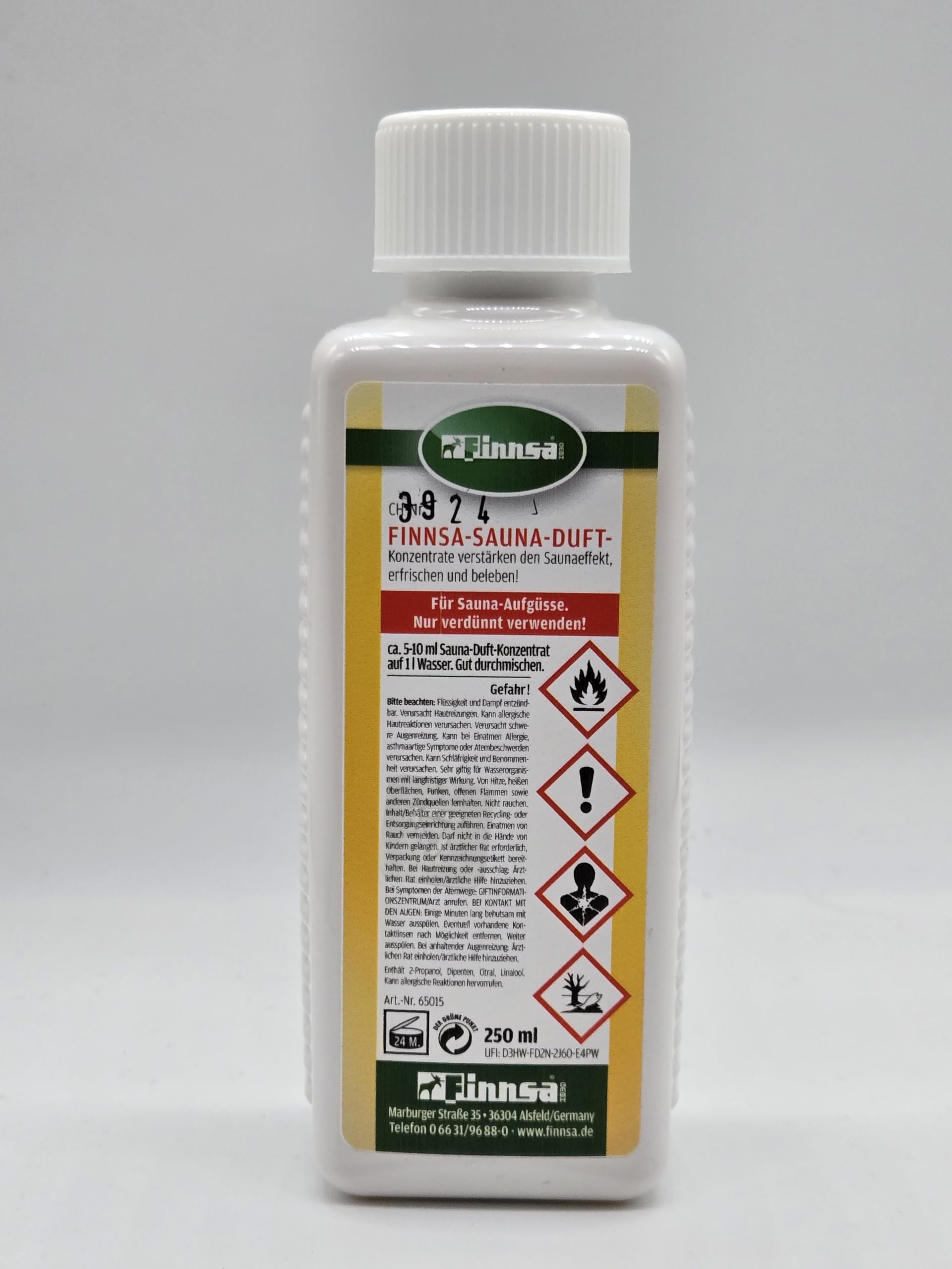 Finnsa Saunaaufguss Freier Atem: Eukalyptus, Fichtennadel, Latschenkiefer und Sauna Gold (4x250 ml)
