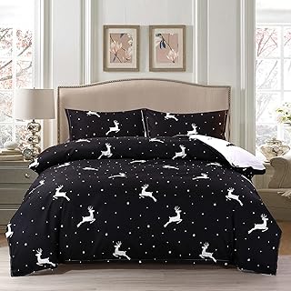 ZIQINPSQ Christmas Duvet Cover Set Christmas Deer Duvet Cover Comforter Cover Bedding Set for New Year Holidy Xmas Gifts (...