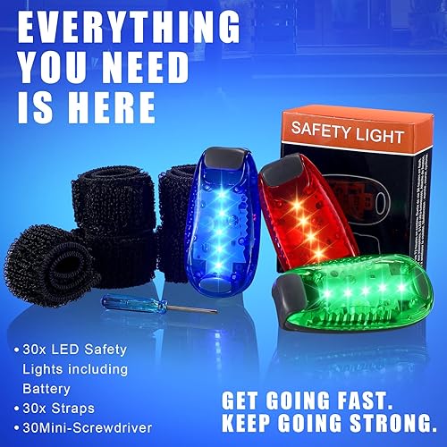 Miniatura 7 de 30 piezas de luces LED para correr nocturnas de alta visibilidad, accesorios de seguridad con clip de luces estroboscópicas intermitentes para