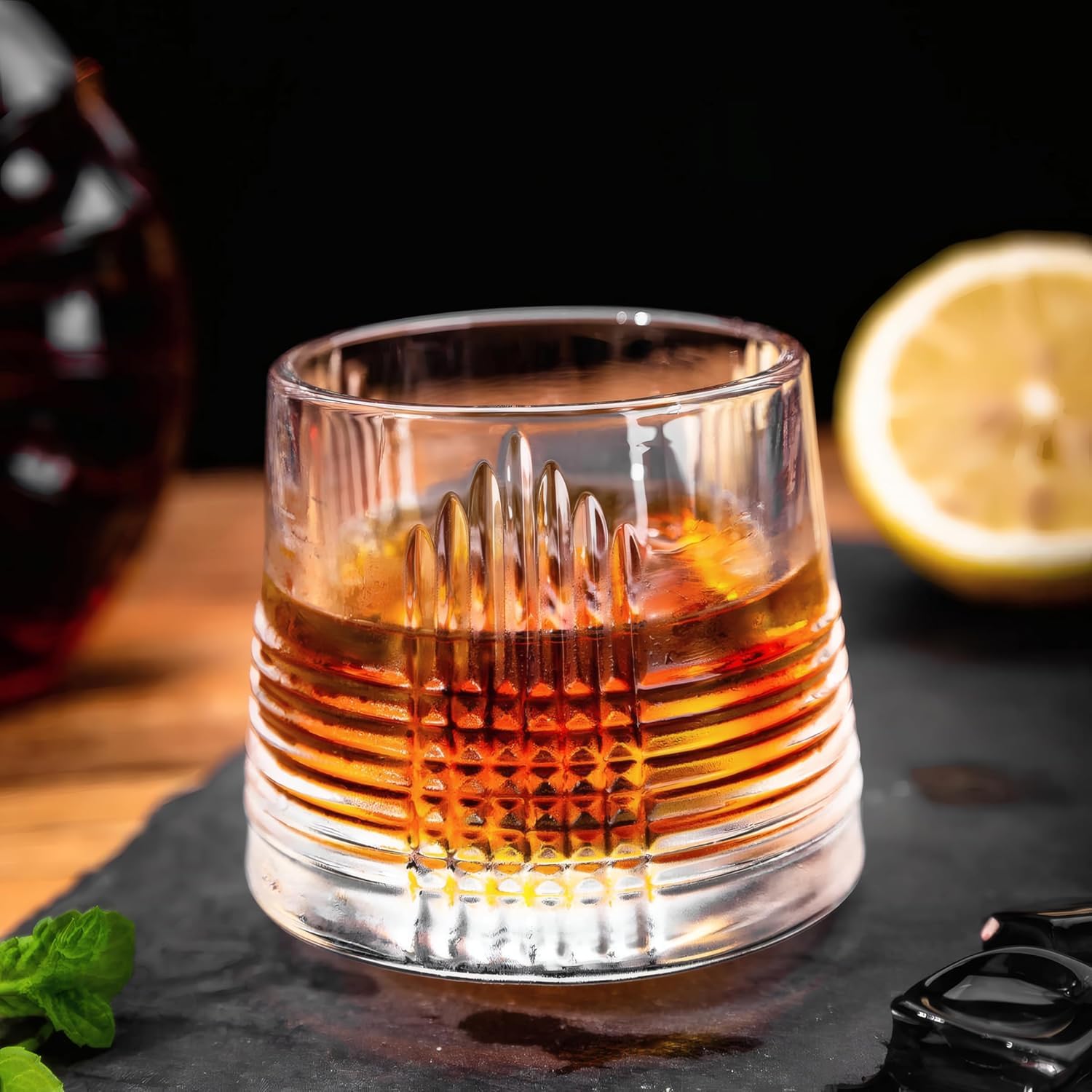 ANKUL Spinning Whiskey Glasses - Dancing Tumbler Set -5