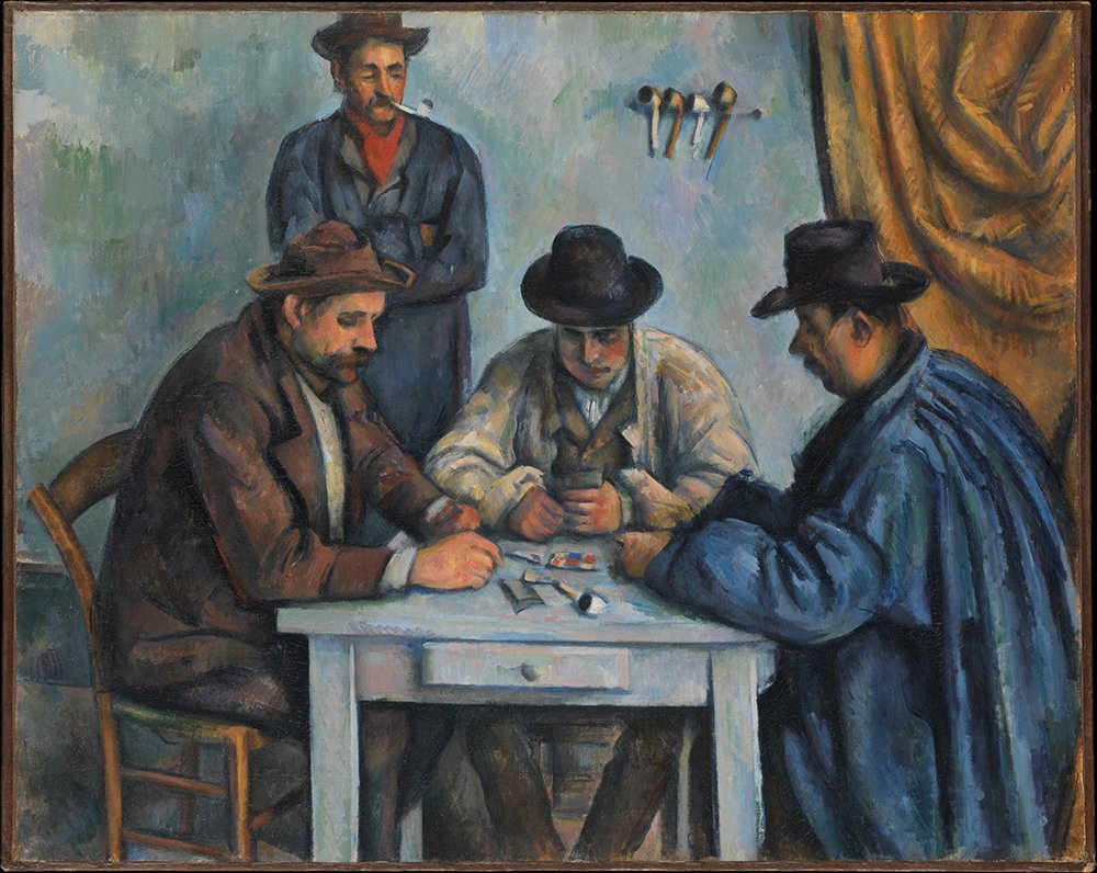 Affiche Paul Cézanne Joueurs de Cartes XXL pour Décoration Salon Chic avec Cadre