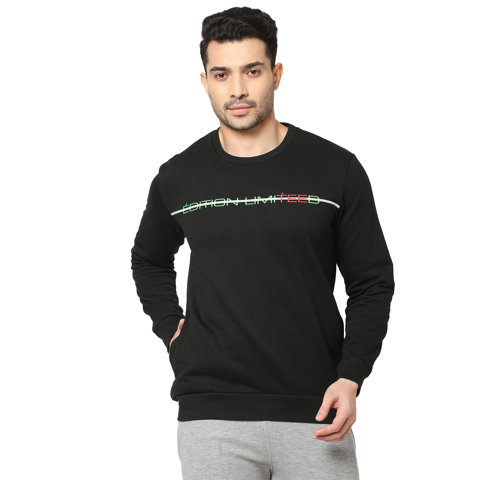 sweet dreams Men's Fleece Solid Sweatshirt (MSS-0002G9T)-picture-30