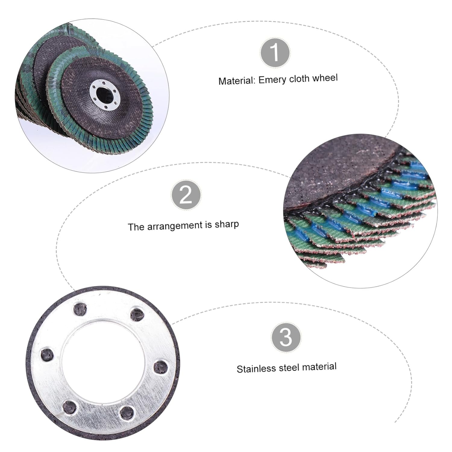 20 Pcs Angle Grinder Flap Sanding Discs Grit Grit Polishing Grinding Wheels for Metal Concrete Surface Smoothing and Blending