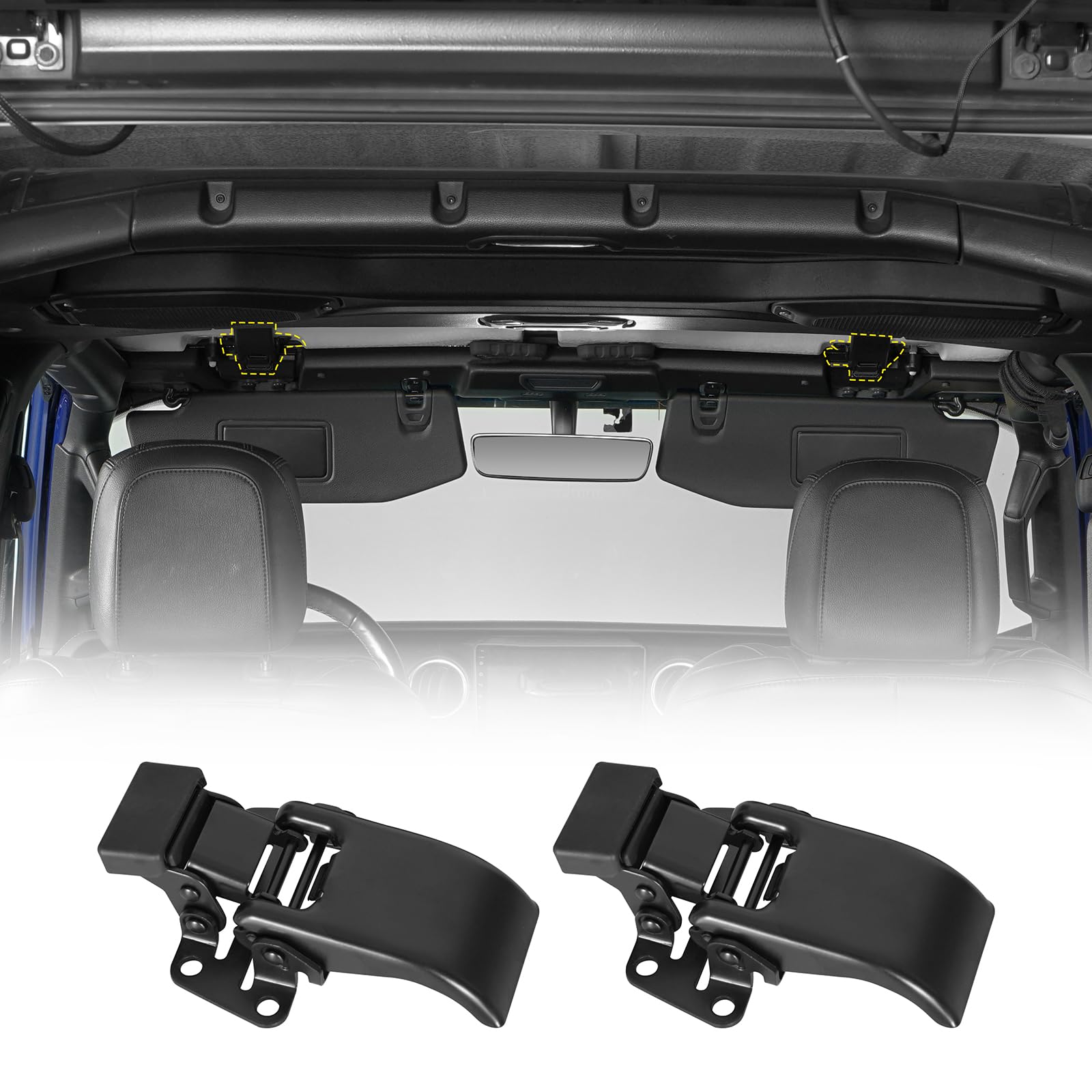 Soportes de repuesto Hooke Road para Jeep Wrangler JL: fijación segura en su techo rígido JT