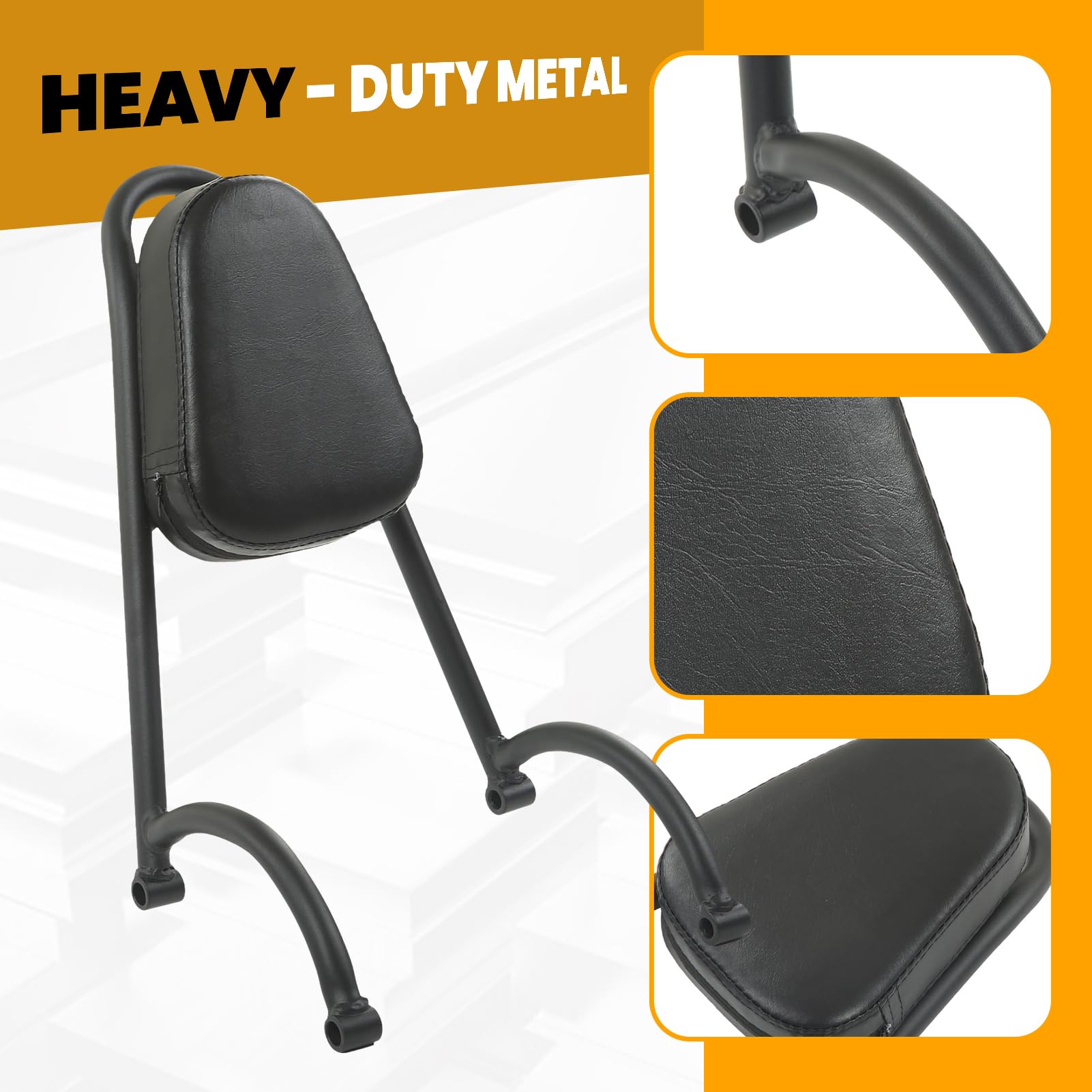 Respaldo de pasajero trasero para moto, Soporte trasero para motocicleta Almohadilla de respaldo de cuero PU, Para rebel cmx300 y cmx500 reemplazo de cojín