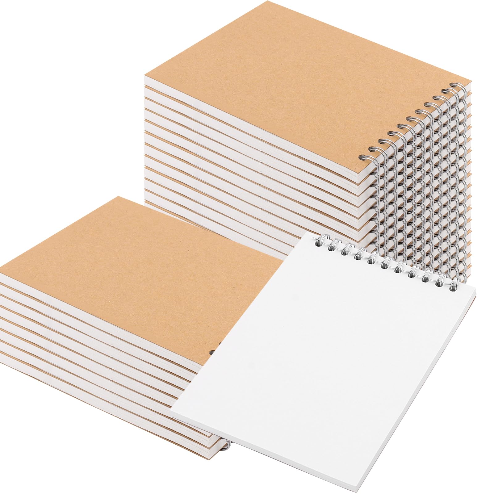 HOZEON 25 quaderni per schizzi, formato A6, con copertina in cartone kraft marrone, per animazione, schizzi, disegni, scarabocchi e diari, 60 fogli per ogni blocco