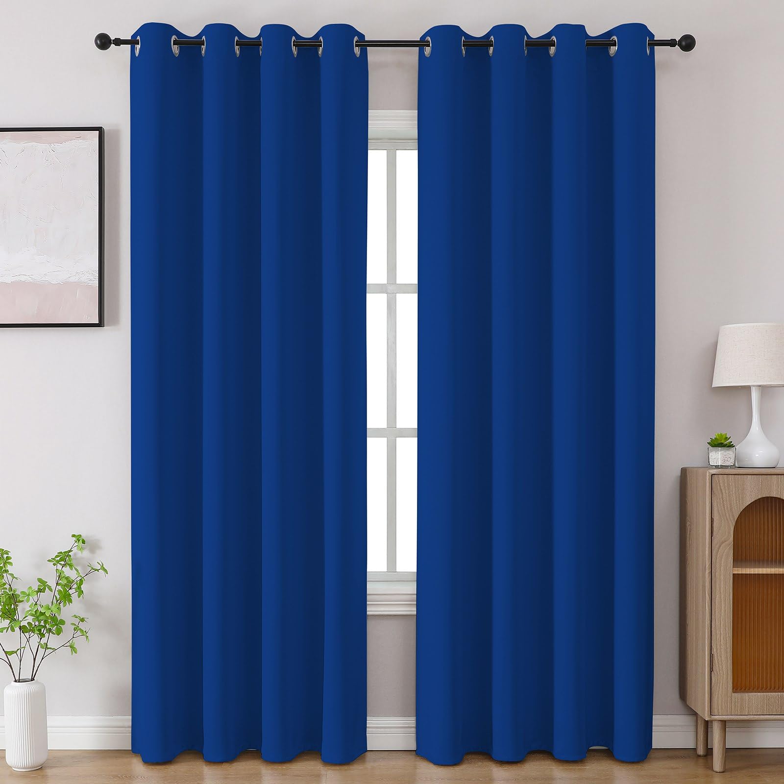 CUCRAF Royal Blue Blackout Curtains 84 inch Length 2 Panels Set, Room Darkening Drapes for Living Room Bedroom, Thermal Insulated Light Blocking Grommet Window Curtain (W52 x L84 Inch) โ image 1