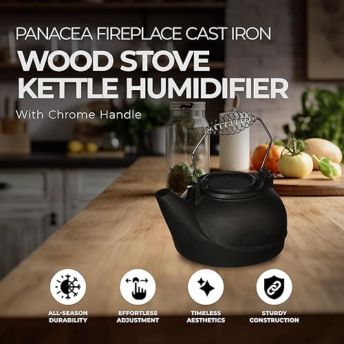 Miniatura 2 de Panacea Products 15321 Humidificador para chimenea, con diseño de pava., hierro-fundido, Negro, 1
