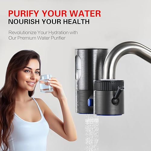 Miniatura 2 de sumerain Filtro de agua reductor de plomo para grifo de fregadero, sistema de filtración de agua de montaje vertical en grifo, reduce el 99% de