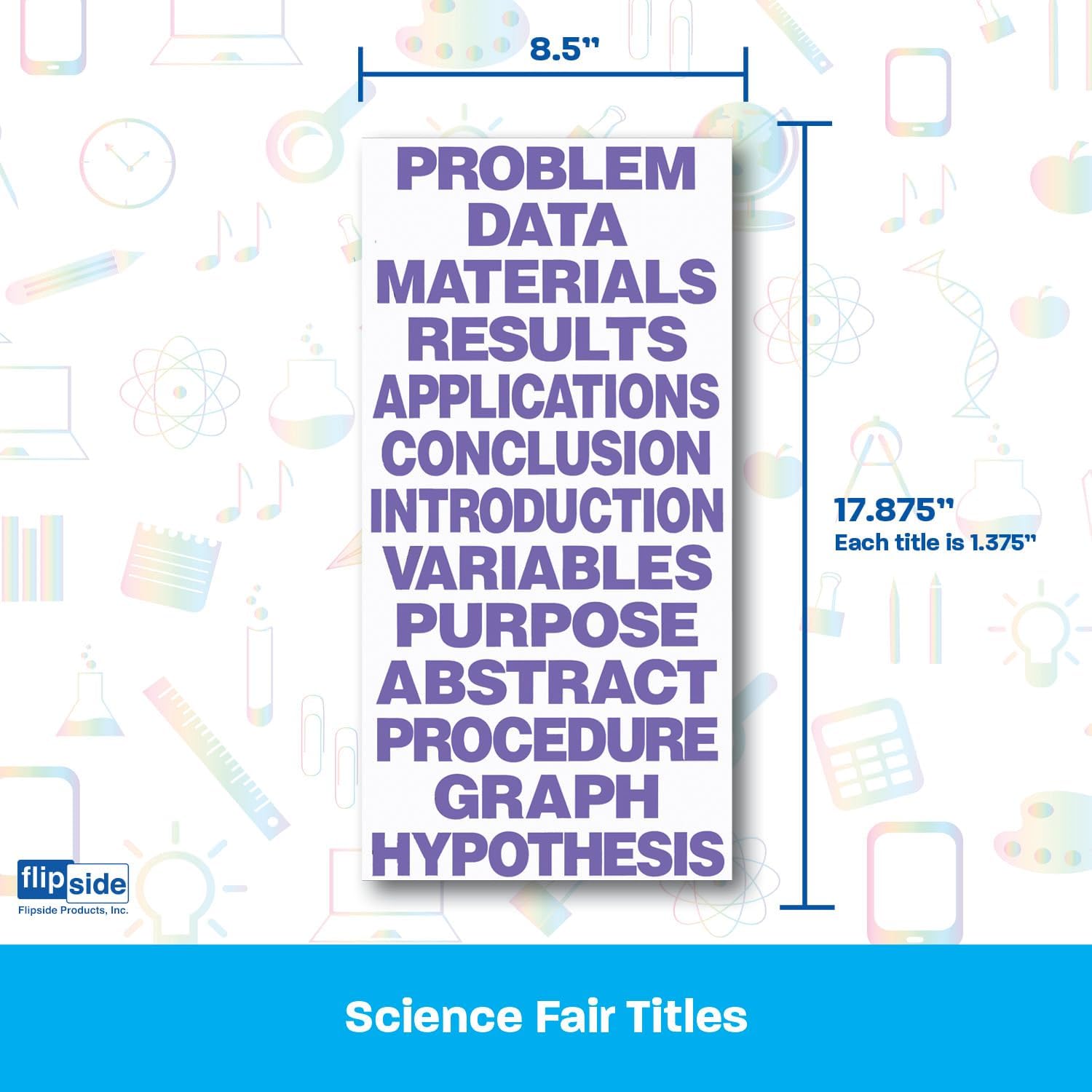 Flipside Products Purple Science Fair Titles, Display Board Titles, Projects, School, Kids, Classroom, Pack of 24