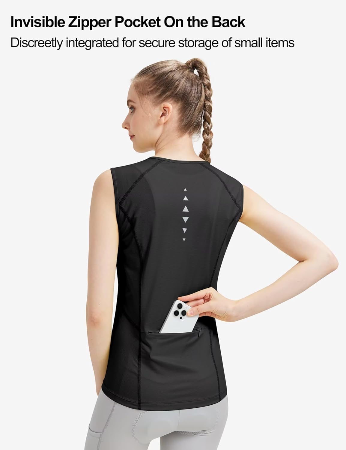 KUTOOK Women's Cycling Vest, Quick-Drying Sleeveless Performance Shirt with Reflective Markings, Summer Cycling Jersey