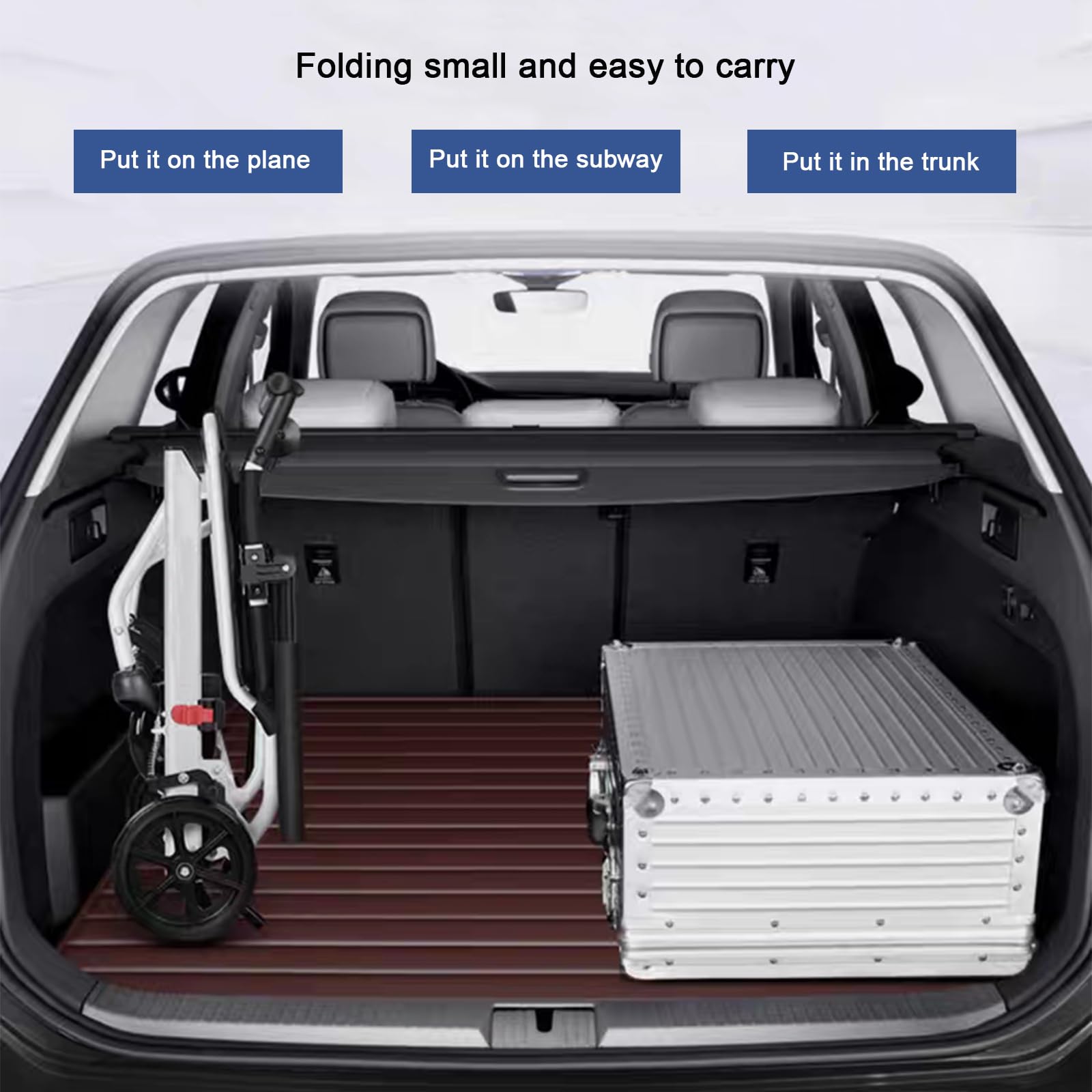 Silla de Ruedas Plegable Ultra-Ligera de Aluminio con Freno para discapacitados y Mayores,Silla de Ruedas de Aluminio para Viajes, Silla de Ruedas de tránsito(Rear Wheel 30cm/11.8in)