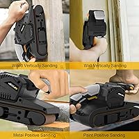 Vista 6 de Jellas Lijadora de banda de 3 × 21 pulgadas con bolsa para el polvo, máquina lijadora de 7 amperios con control de velocidad variable, adaptadores