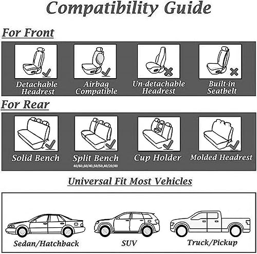 Miniatura 7 de Fundas de asiento delantero de malla de aire 3D, protección de cobertura completa, fundas de asiento de automóvil, compatibles con bolsas de aire,