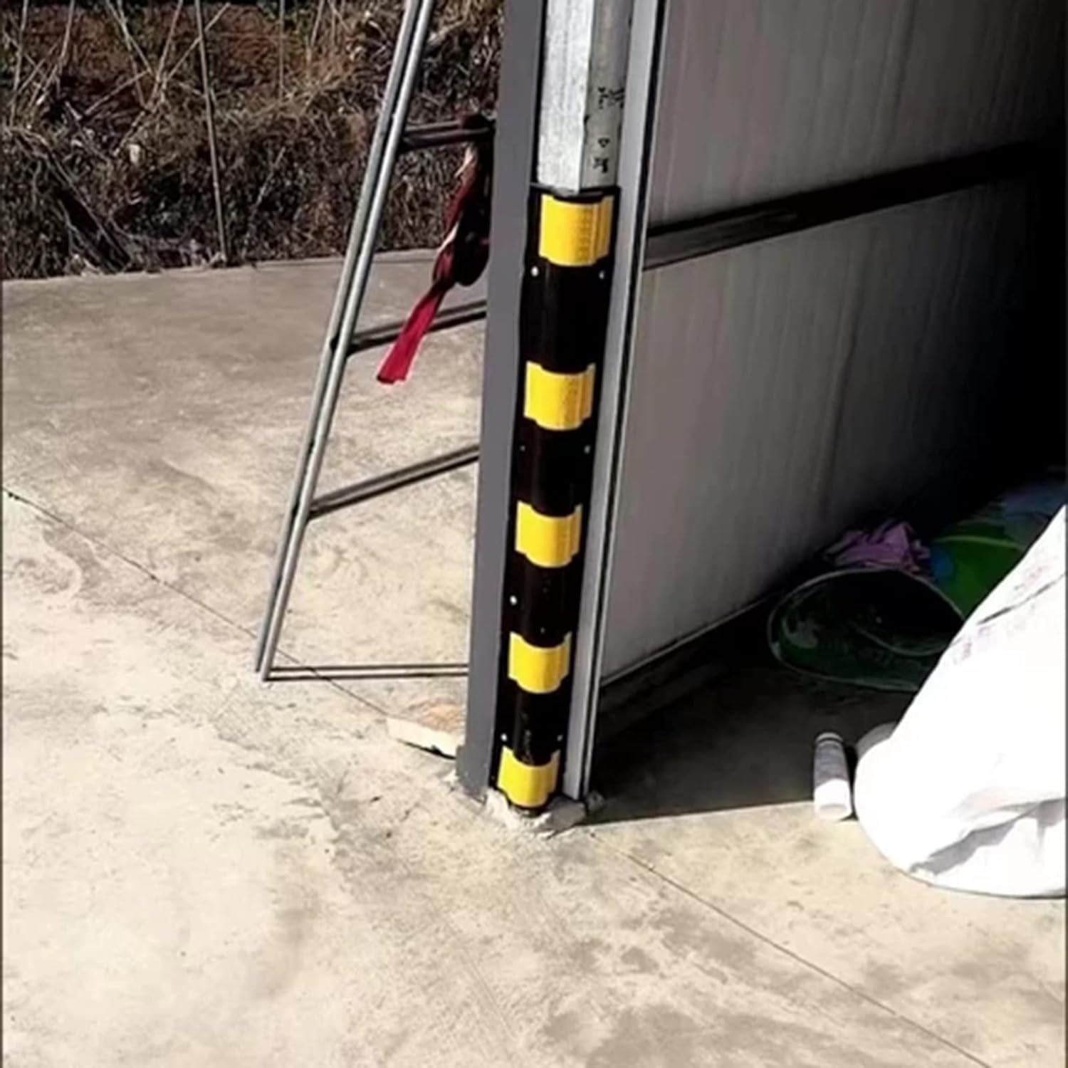 Protector de esquinas para garajes y estacionamientos, protector de esquinas de goma con bordes redondeados, tiras de seguridad amarillas, negro + amarillo, 1 unidad, 100,Black+yellow-1pcs-100cm
