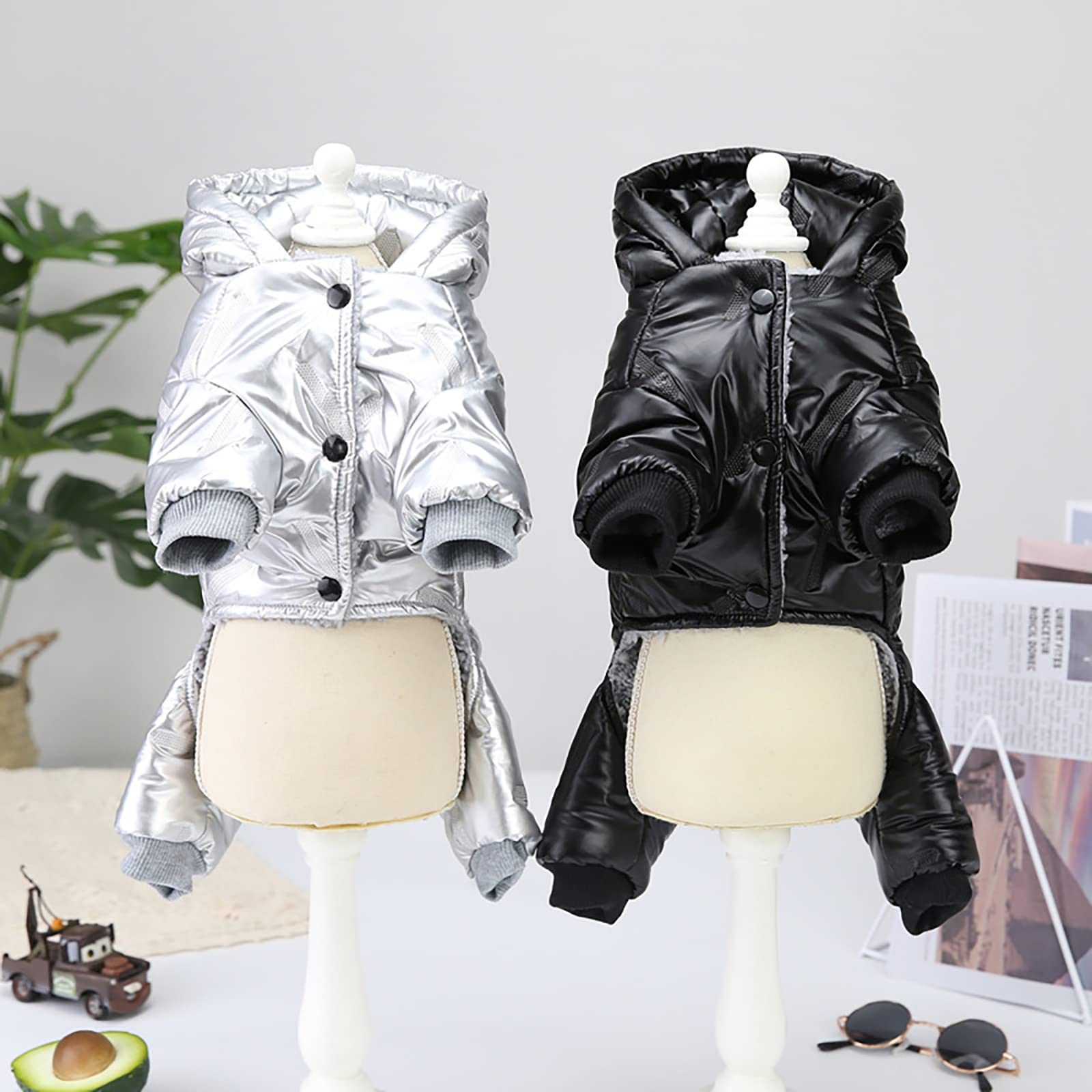 Izefia Hundemantel Winter - Winddicht Mit Pelzkarren Für Kleine Hunde