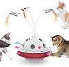 Tyasoleil 3 in 1 Smart Cat Toys, Interactive Cat Roly Poly Toy, Electric Indoor Kitten Toys, Fluttering Butterfly,Random Whack-A-Mole Mice, Dual Power Supplies, Auto OnOff Pink