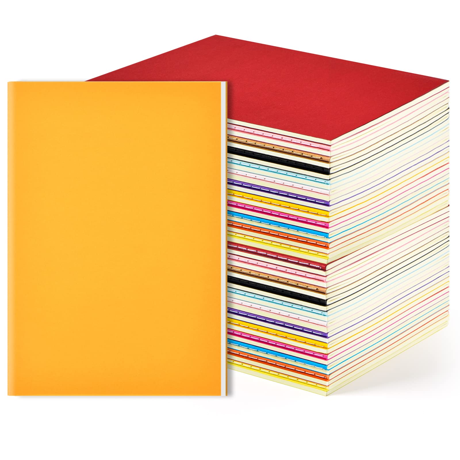 Coopay Paquete de 48 cuadernos coloridos a granel, tamaño A5, juego de viaje, bloc de notas, planificador, escritura, cuaderno de bocetos, diario de notas para niños, viajeros, estudiantes y oficina,