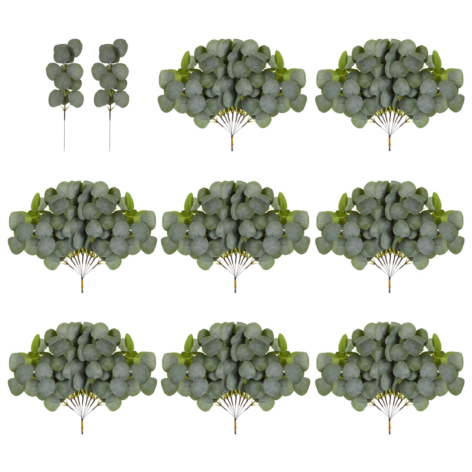 Lot de 70 tiges de feuilles d'eucalyptus artificielles, longues et ovales pour mariage, vacances, jardin, maison, bureau, décoration florale verte