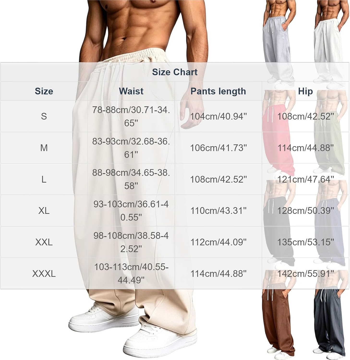 Mens Baggy Sweatpants Wide Leg Drawstring Elastic Waist Pant Y2k Vintage Workout Athletic Joggers with Pockets