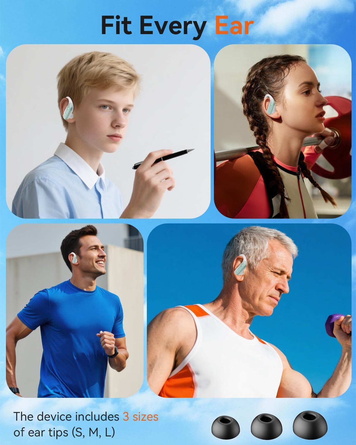 LEEMC Wireless Earbuds, Sports Bluetooth Headphones, Ear Buds with ENC Noise Canceling Mic, 50Hr Playtime Earphones, Palm-Sized, LED Power Display, IPX7 Waterproof Headset for Workout Running, Green - Image 7