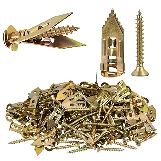 150 Pcs Self Drilling Drywall Anchors with #8 x 1-1/4'' Screws Kit, No Drill or Holes in Wall, Used On Drywall, Plaster Board, Gypsum, and Hollow Wall - Amazon product rated Grade A