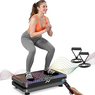 AXV Placa de vibración para fitness, máquina de ejercicio, vibración, agitación, cuerpo completo, agitador, soporte vibrador, tabla para agitar, gimnasio, para pérdida de peso, quemador de grasa para