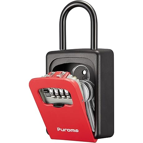 Spacious Combination Lockbox for Secure Key Storage Outdoors or Indoors
