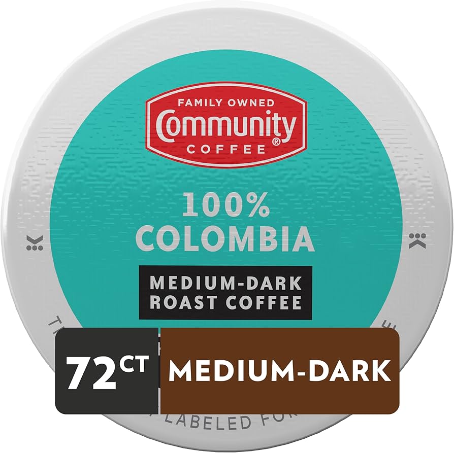 Community Coffee Colombia Altura Medium Dark Roast Single Serve 72 Ct