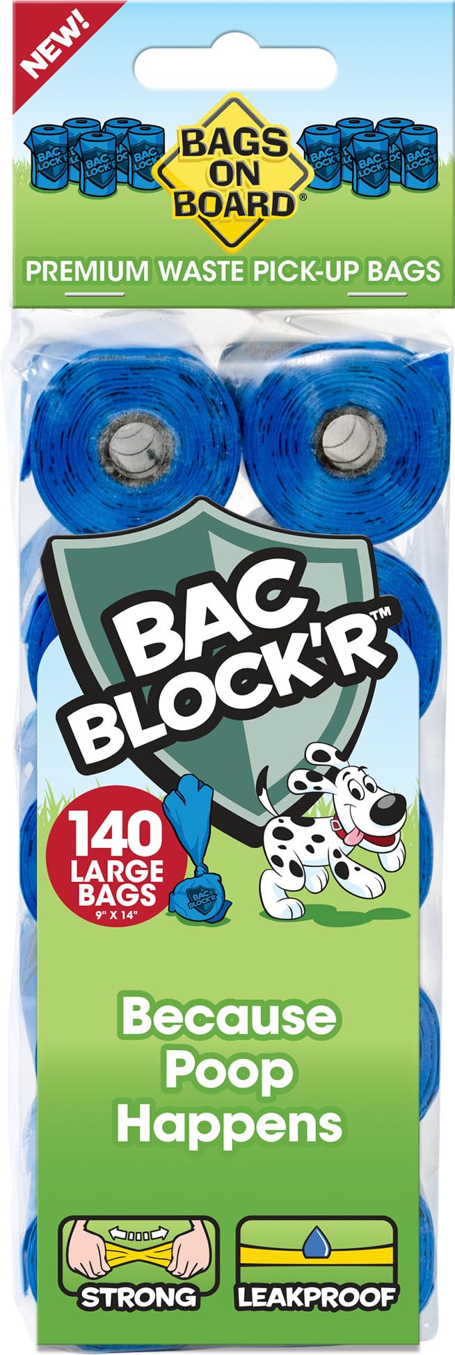 Sac ramasse crottes Bags On Board bleu pour chien | Recharge de 140 sacs robustes
