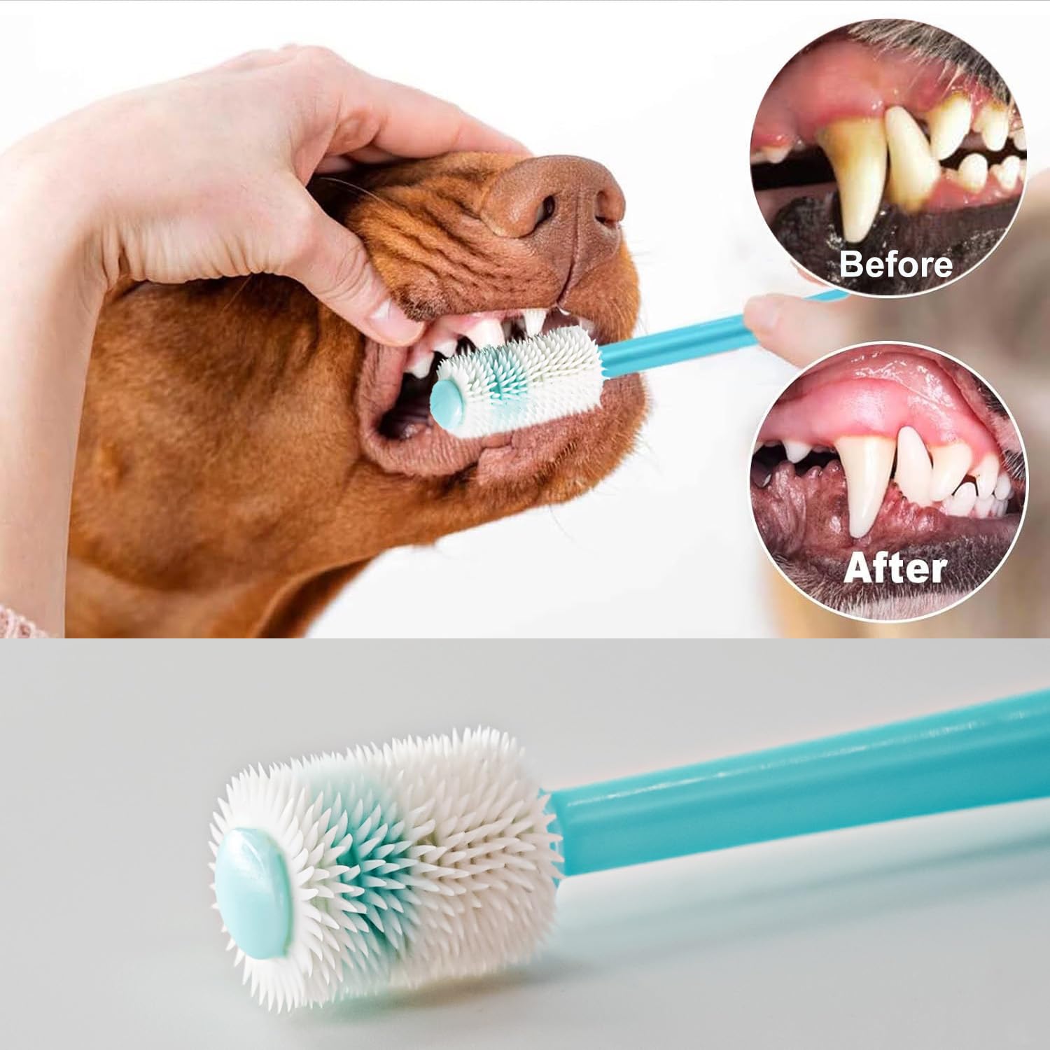 Dog Toothbrush, Finger Toothbrush, 360 Degree Silicone Toothbrush for Dental Care Easy Dog Cat Puppy Teeth Cleaning (8 Pack) - Image 3