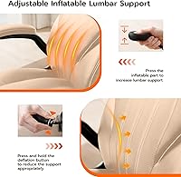 Vista 3 de Silla de Escritorio de Oficina, Silla Ergonómica para Computadora con Brazos Abatibles Acolchados y Soporte Lumbar Ajustable, Silla Ejecutiva